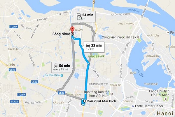 cho phép Xây dựng đồ án thiết kế đô thị hai bên tuyến đường Hồ Tùng Mậu 